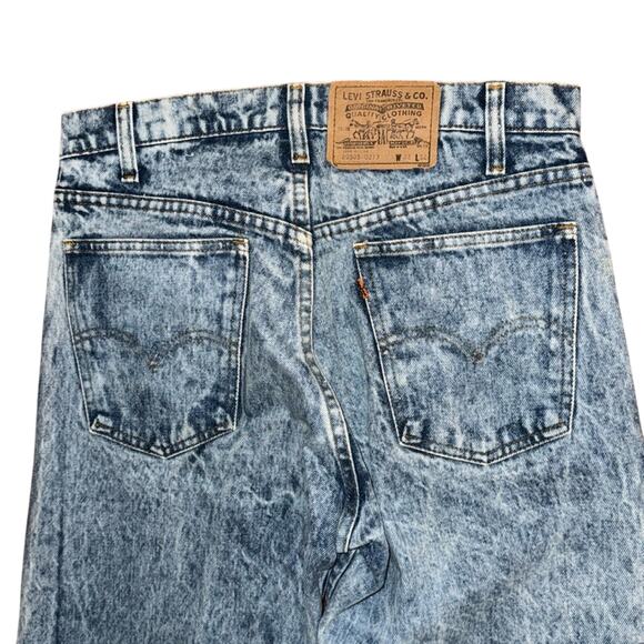 Vintage 80s Orange Tab Levi’s Acid Wash Denim Jeans Size 32/32 - Picture 4 of 5